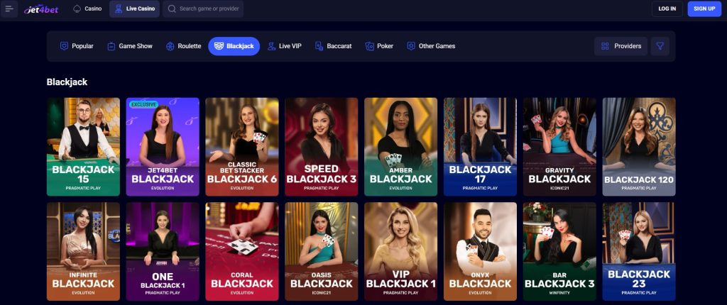 Jet4bet Live Blackjack